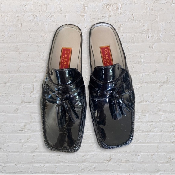 Cole Haan resort patent leather vintage mules black Size: 7 - Picture 1 of 4